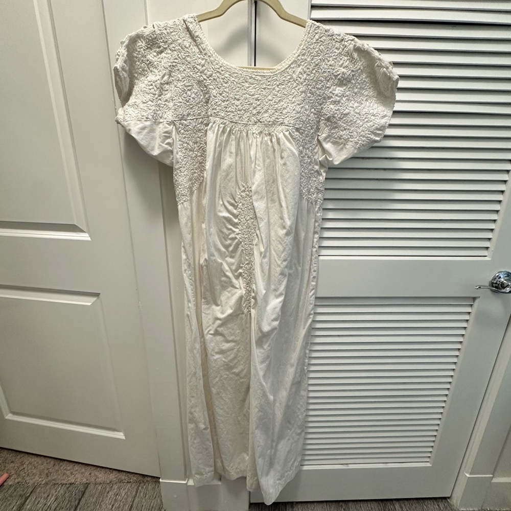 Mi Golondrina White Embroidered Dress